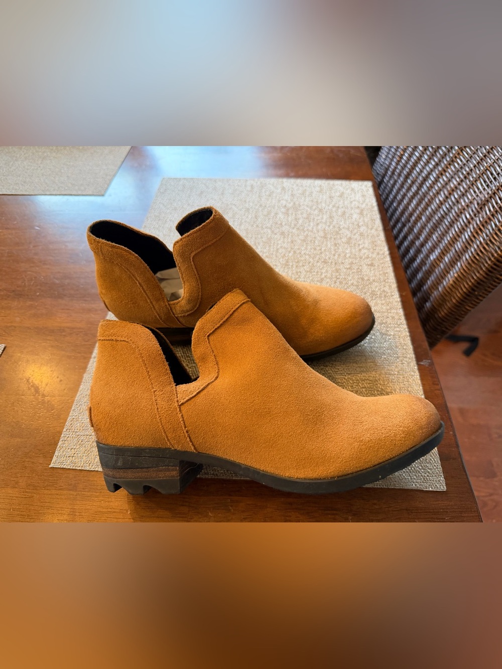 Sorel Suede Camel Color Ankle Boots